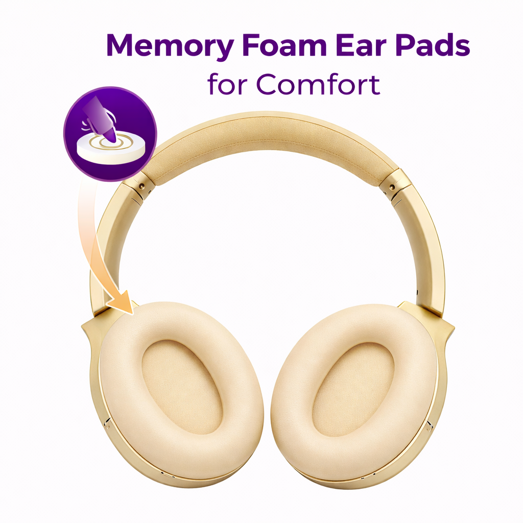 Clarity CL01 Noise Canceling Headphones with Travel Case- Gold