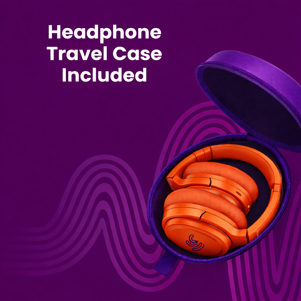 Clarity CL01 Noise Canceling Headphones with Travel Case- Red