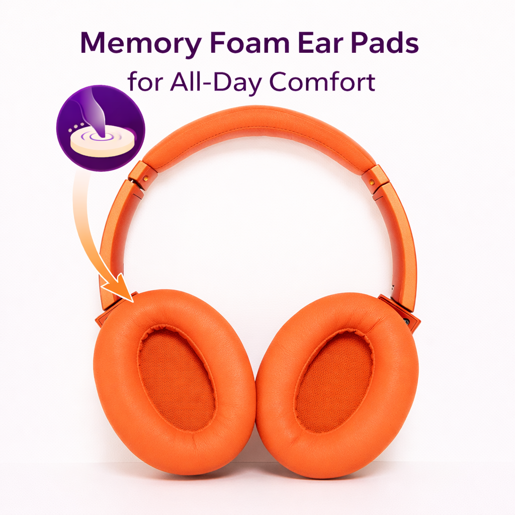 Clarity CL01 Noise Canceling Headphones with Travel Case- Red