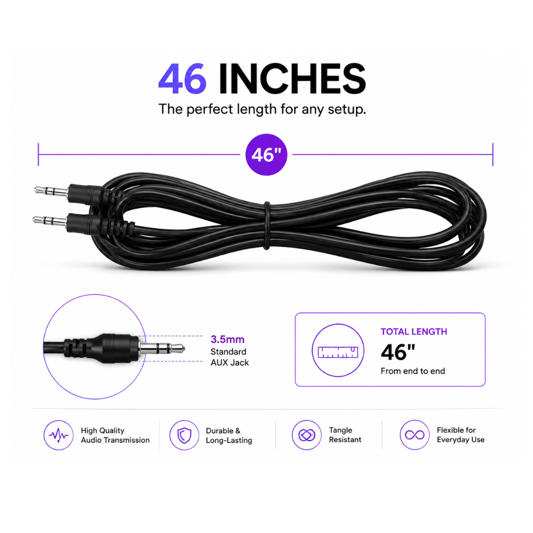 3.5mm AUX Audio Cable for headphones (2-Pack)