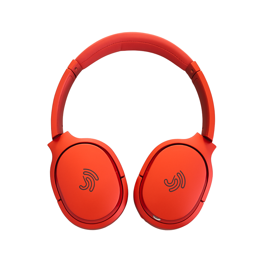 Clarity CL01 Noise Canceling Headphones with Travel Case- Red