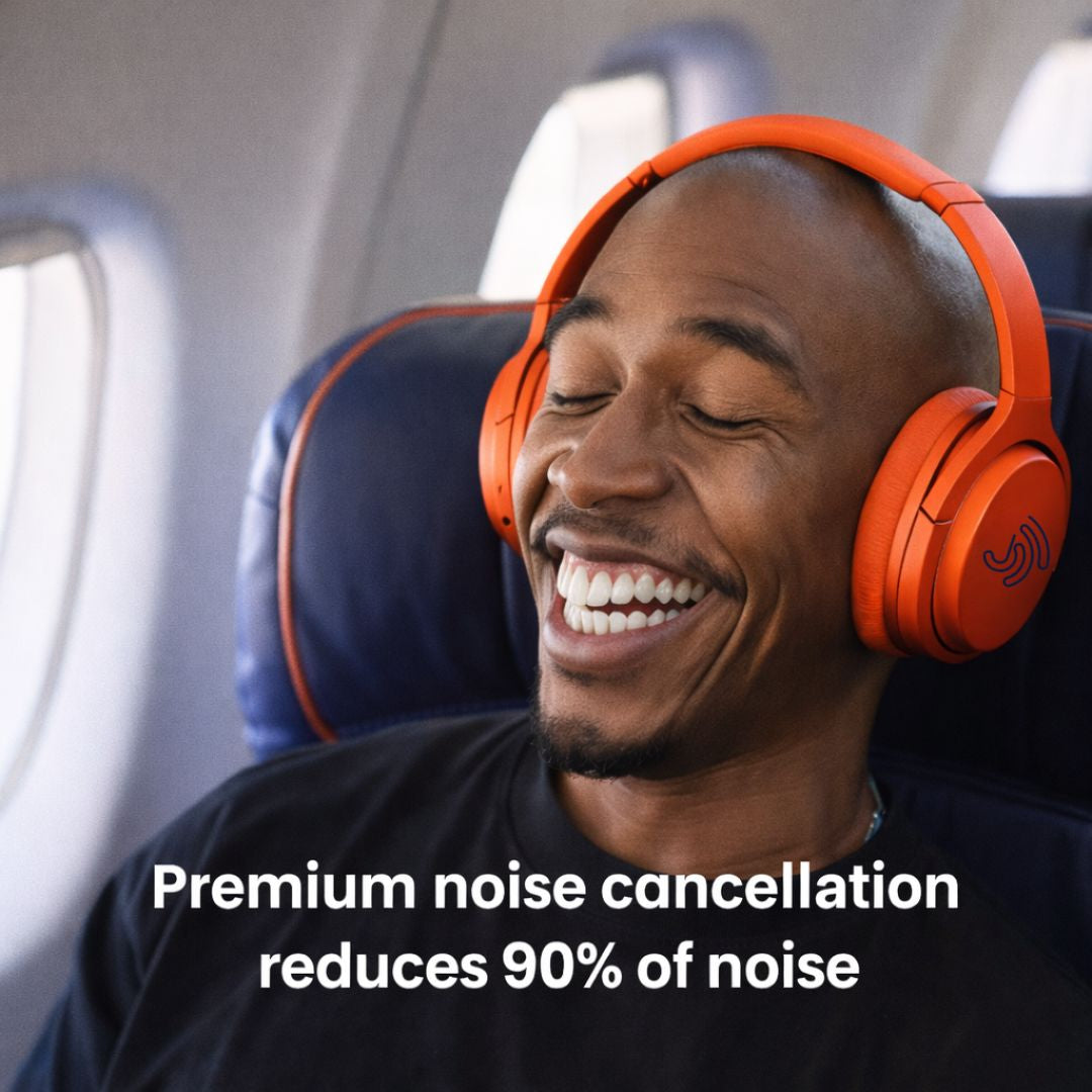 Clarity CL01 Noise Canceling Headphones with Travel Case- Red