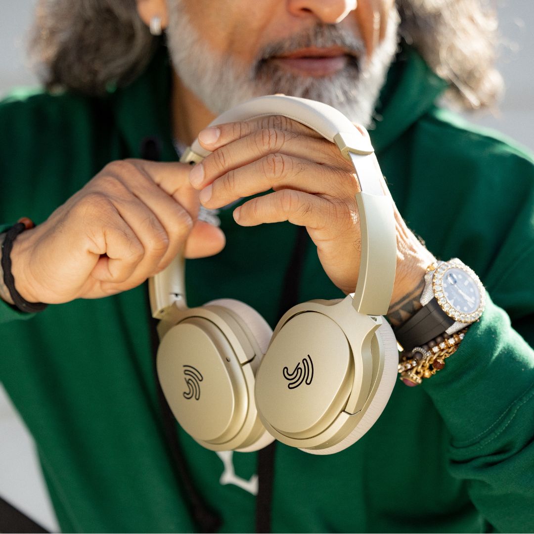 Clarity CL01 Noise Canceling Headphones with Travel Case- Gold