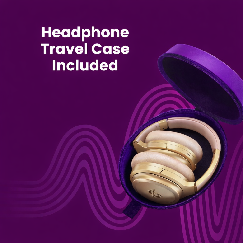 Clarity CL01 Noise Canceling Headphones with Travel Case- Gold