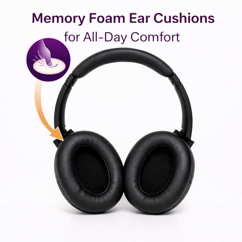 Clarity CL01 Noise Canceling Headphones with Travel Case- Black