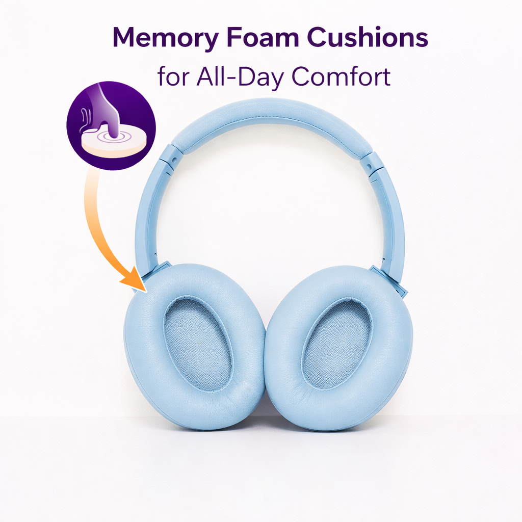 Clarity CL01 Noise Canceling Headphones with Travel Case- Blue