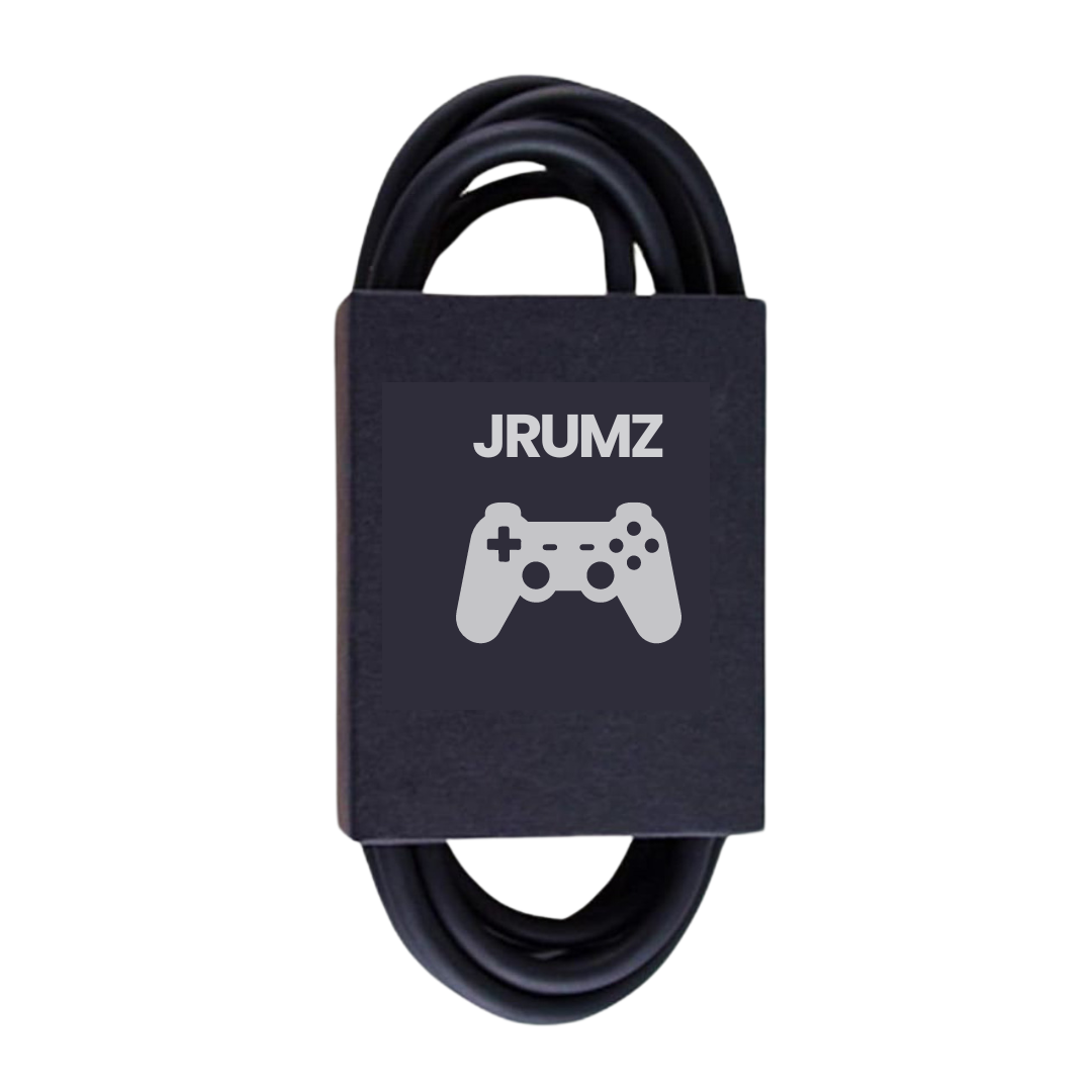 Jrumz GameLink: Black Audio Cable with Mic & Volume Control for Gaming Controller