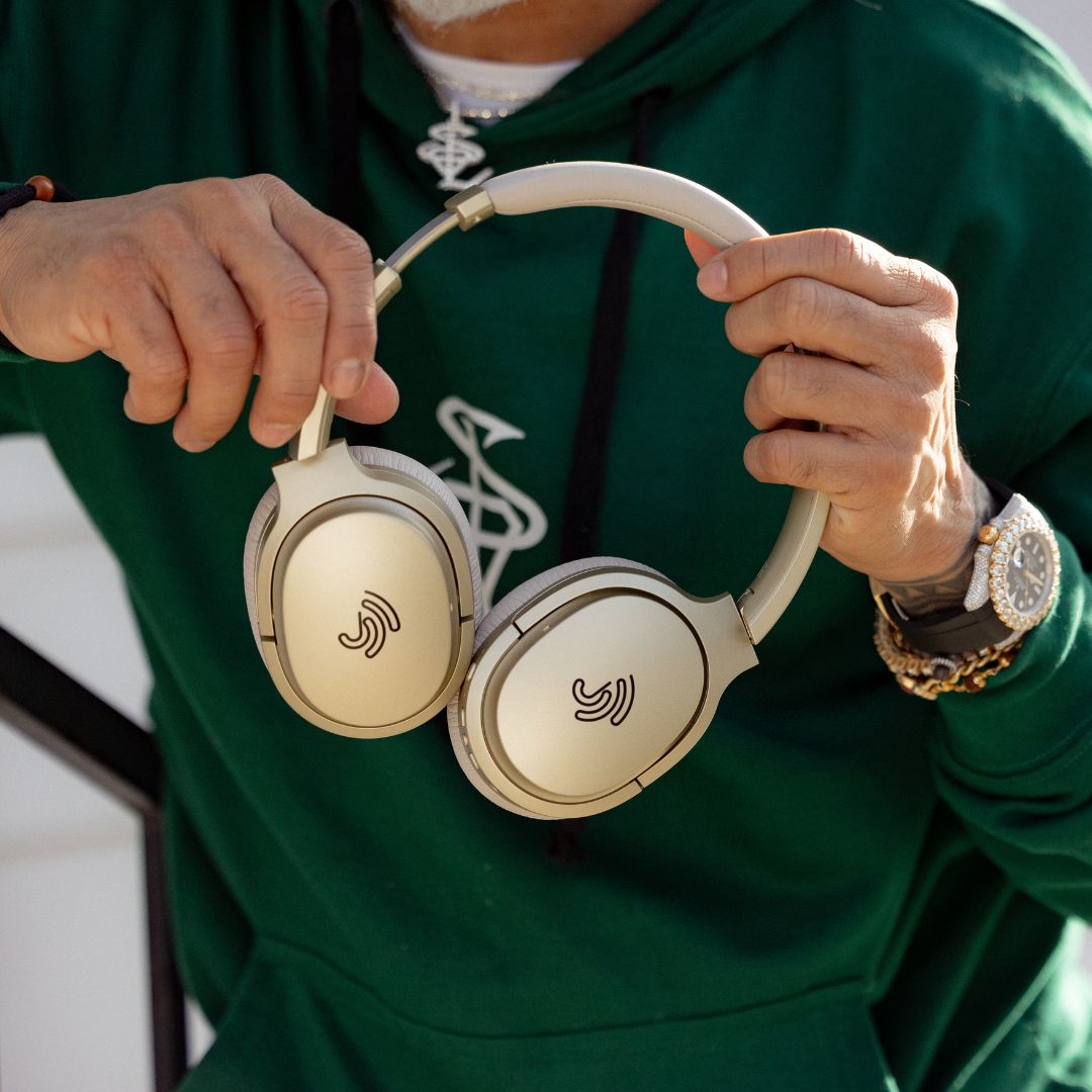 Clarity CL01 Noise Canceling Headphones with Travel Case- Gold